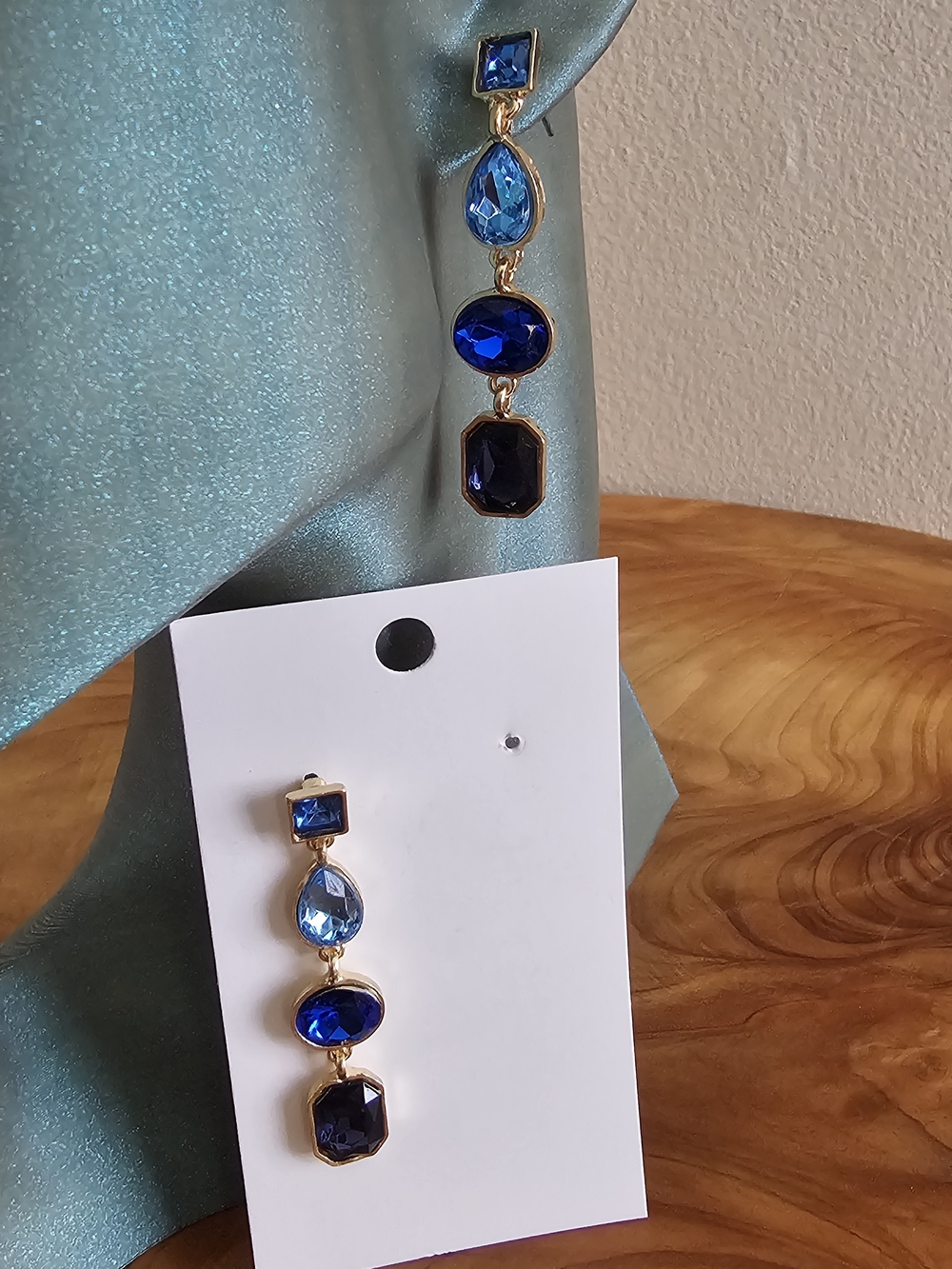 Blue Ombre Drop Earrings - Picture 5 of 5